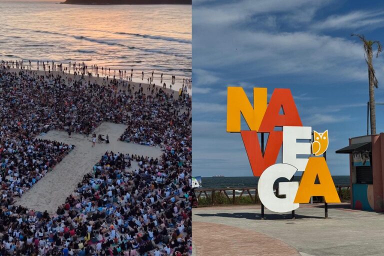 Falta pouco para o amanhecer de fé e adoração na praia Central de Navegantes