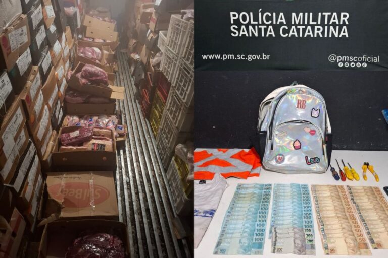 PM recupera 1,4 tonelada de carne furtada e prende trio após esquema criminoso em Penha