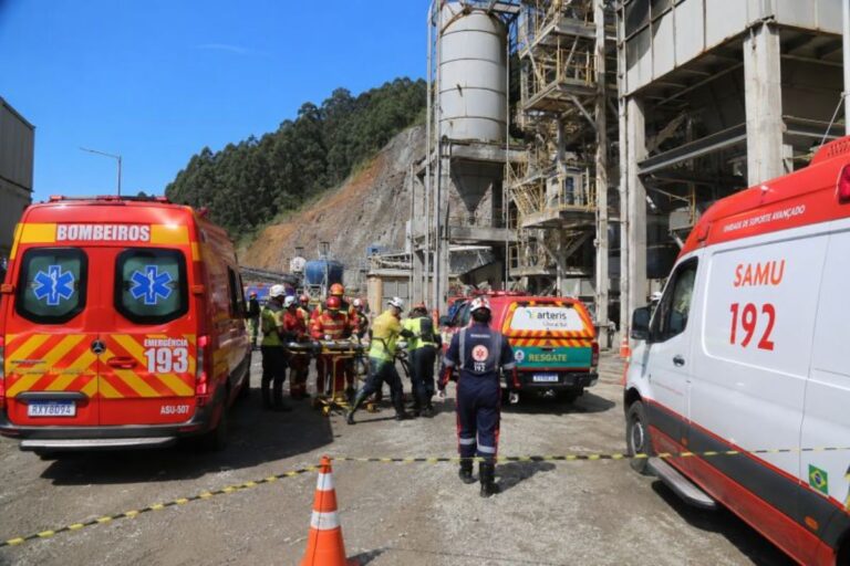 Queda brutal de 20 metros em mineradora mata trabalhador e deixa dois em estado grave em Penha