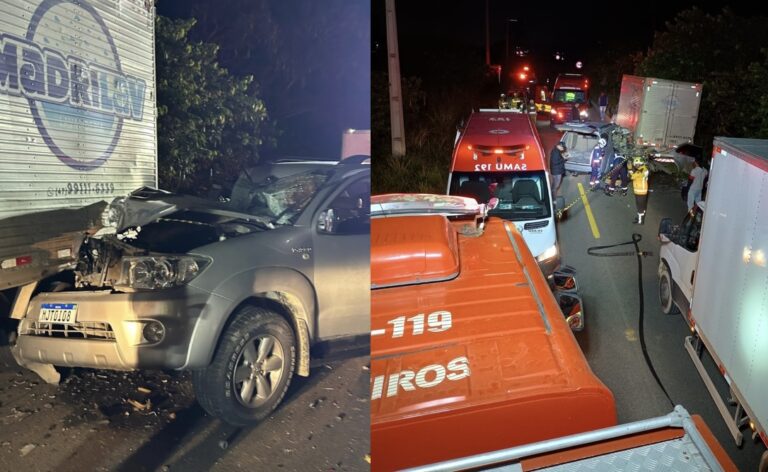 Mulher fica presa às ferragens após grave colisão com caminhão em Navegantes