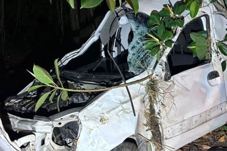 Motorista capota carro em alta velocidade e fica gravemente ferido em Ilhota