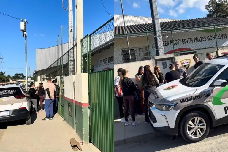 Polícia Militar aciona Conselho Tutelar após denúncia de ameaça em escola de Penha, mas órgão não comparece
