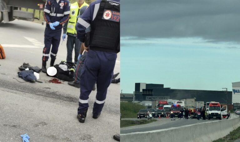 Motociclista morre após grave acidente com caminhão na BR-470 em Navegantes