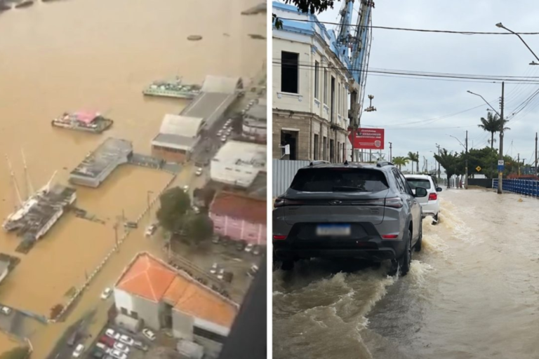 Maré alta coloca Itajaí em alerta e pode provocar novos alagamentos nesta segunda-feira