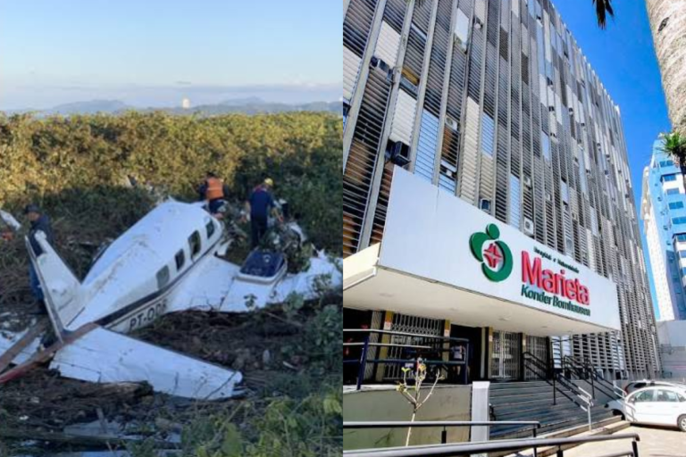 Pai e filho recebem alta após sobreviverem à queda de avião em Navegantes