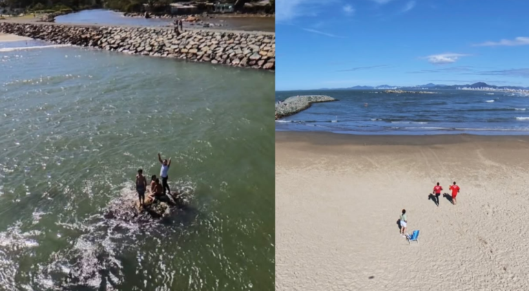 Mãe desafia o mar e salva três crianças após serem arrastadas pelas ondas em Navegantes