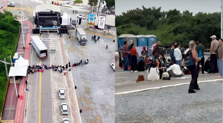 Fiéis chegam às 4h da manhã para garantir lugar no show de Frei Gilson
