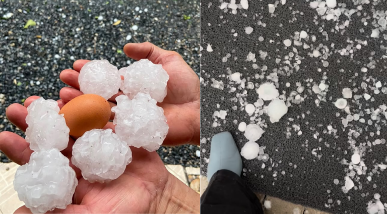 Granizo de grandes proporções surpreende moradores e causa transtornos em Guabiruba