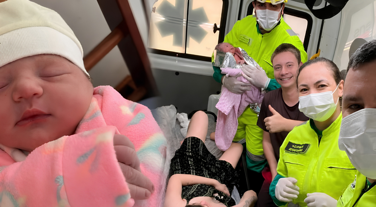 Família pede ajuda na BR-101 e bebê nasce dentro de ambulância em Itapema