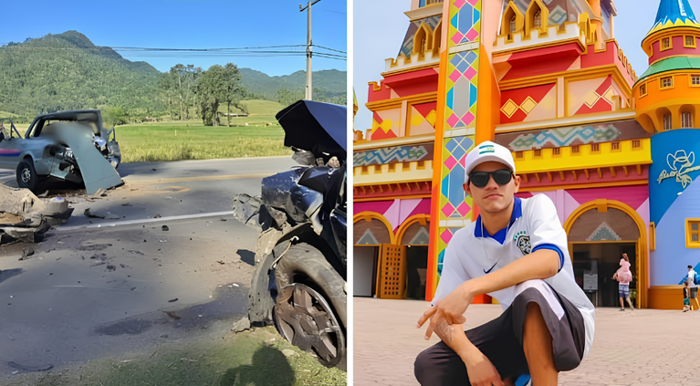 Jovem de 22 anos morre em grave colisão frontal em Jaraguá do Sul