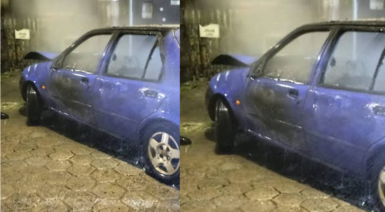 Discussão de casal termina com carro incendiado em Navegantes