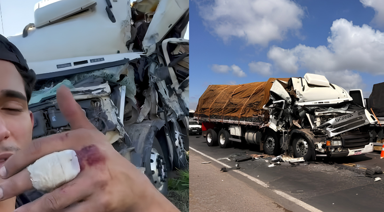 Caminhoneiro de SC escapa com ferimentos leves após grave acidente em Minas Gerais