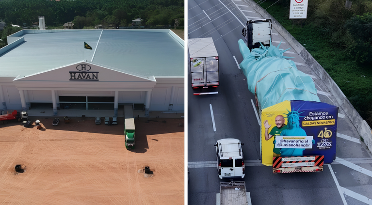 Estátua da Havan de 24 metros percorre quase 4 mil km de SC ate o Amapá