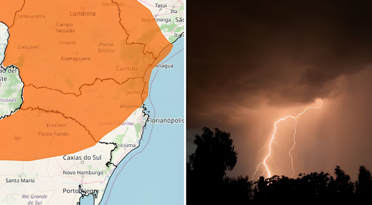 Ciclone coloca 226 municípios de SC em alerta para tempestades e ventos de até 100 km/h