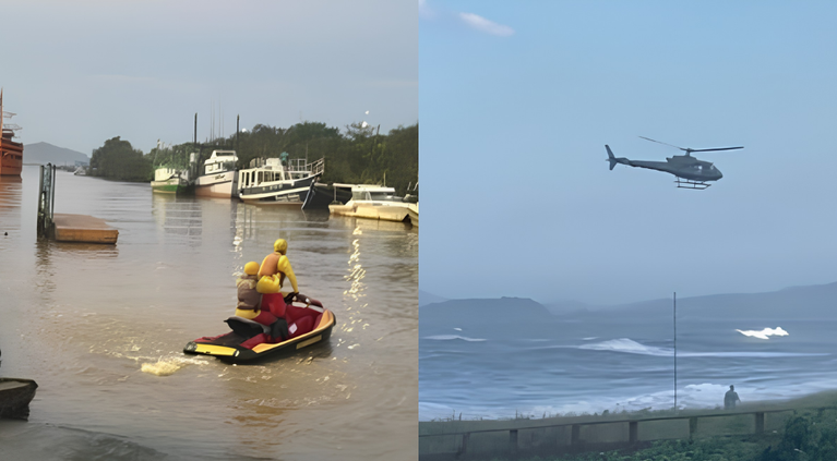 Criança de 10 anos desaparece no mar e mobiliza buscas em Balneário Piçarras