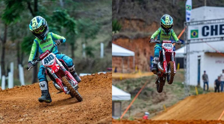 Campeão aos 10 anos, piloto de Navegantes se destaca no velocross regional