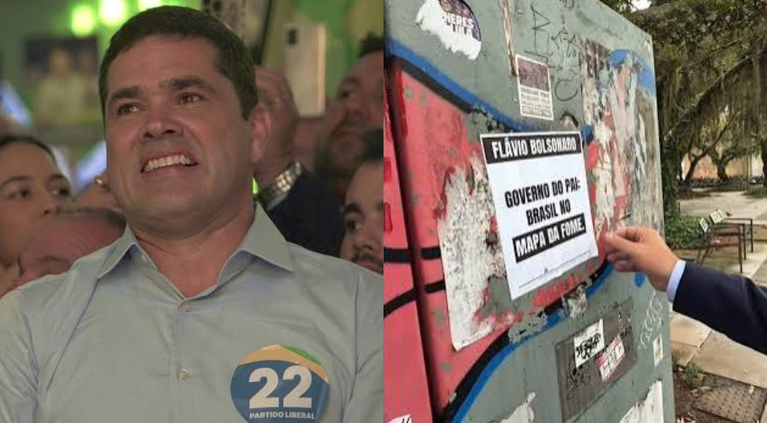 Prefeito de Itajaí arranca cartazes contra Flávio Bolsonaro e manda moradores fazerem o mesmo